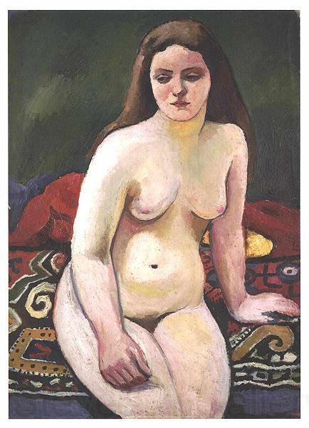 August Macke Female nude at a knited carpet Spain oil painting art